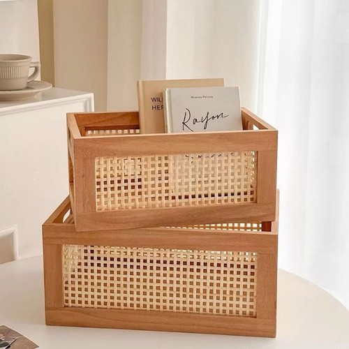 Retro storage box rattan - storage,