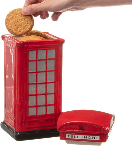 Novelty telephone box - telephone, biscuit