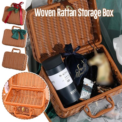 New woven rattan basket - new,