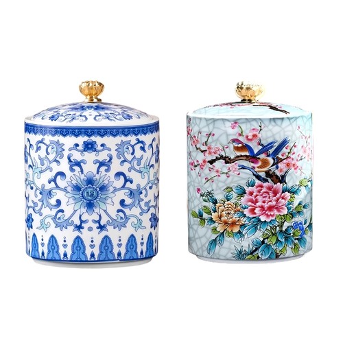 Retro ceramic tea canister - retro,