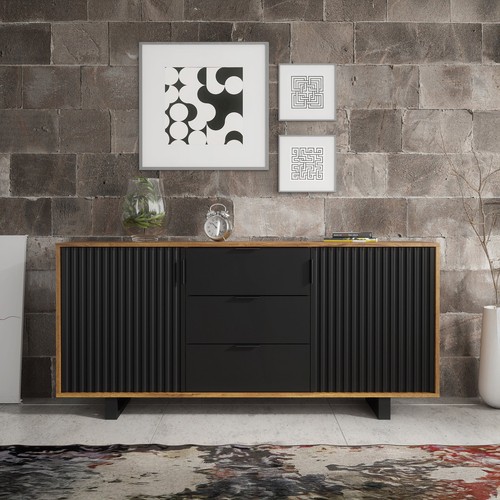 Sideboard 140cm grooved doors - 140cm,