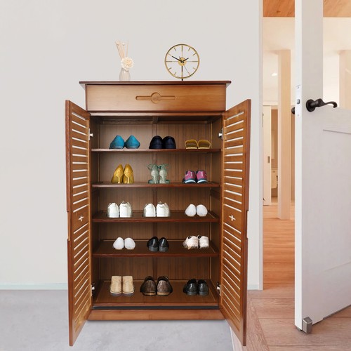Retro tier bamboo shoe rack - tier,